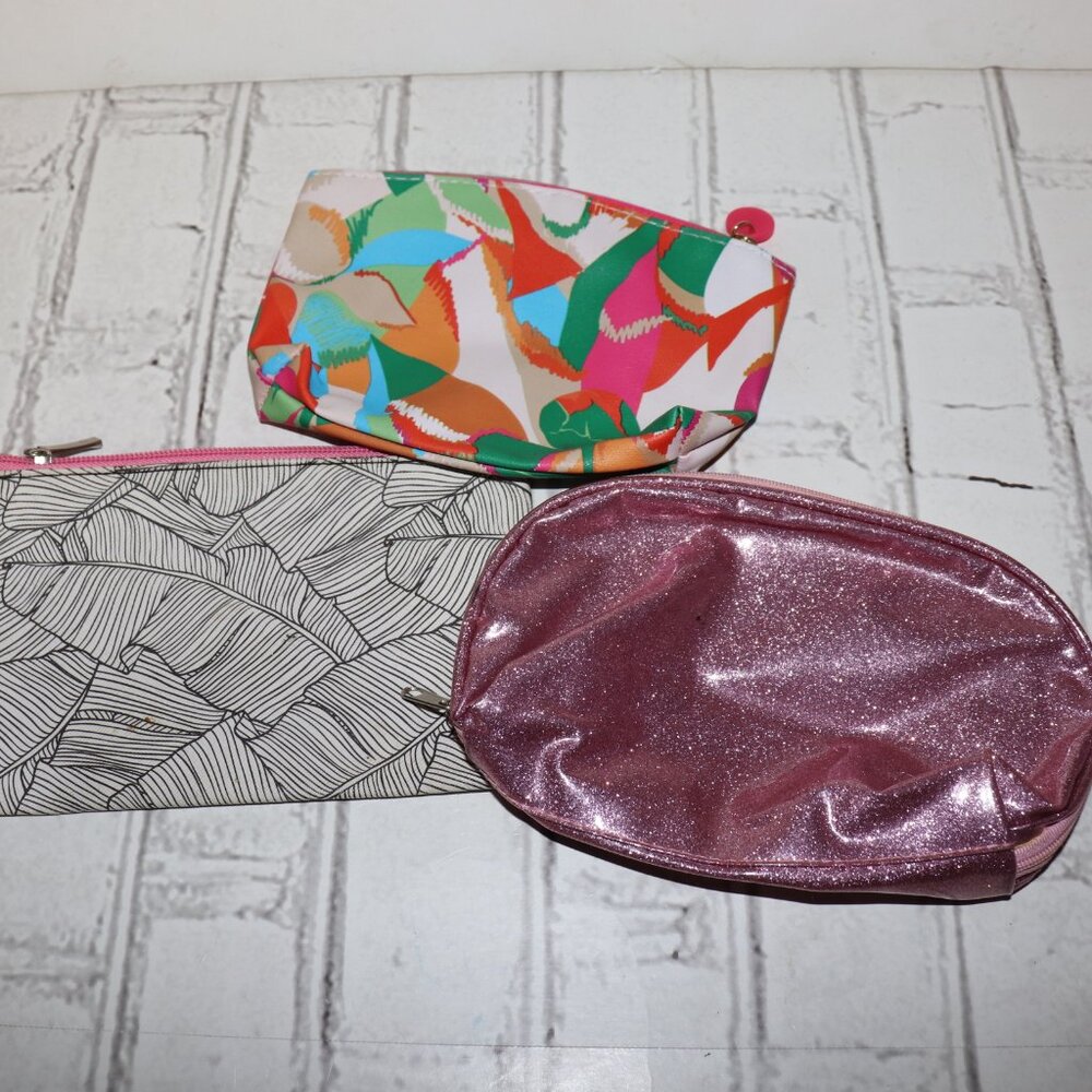 💄 Ipsy Makeup Bag Trio – Colorful, Chic & Ready to Glow   Set of 3 |
